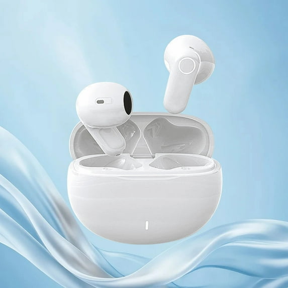 Wireless Earbuds, Bluetooth 5.4 Half in Ear with Noise Reduction, 8H Single 48H Total Battery, Comfortable Short Stem Design, IP5 Sweat Resistant, Touch Control