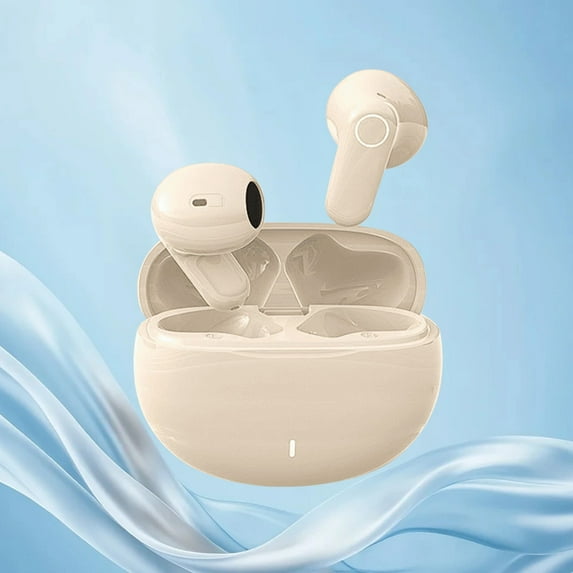 Wireless Earbuds, Bluetooth 5.4 Half in Ear with Noise Reduction, 8H Single 48H Total Battery, Comfortable Short Stem Design, IP5 Sweat Resistant, Touch Control