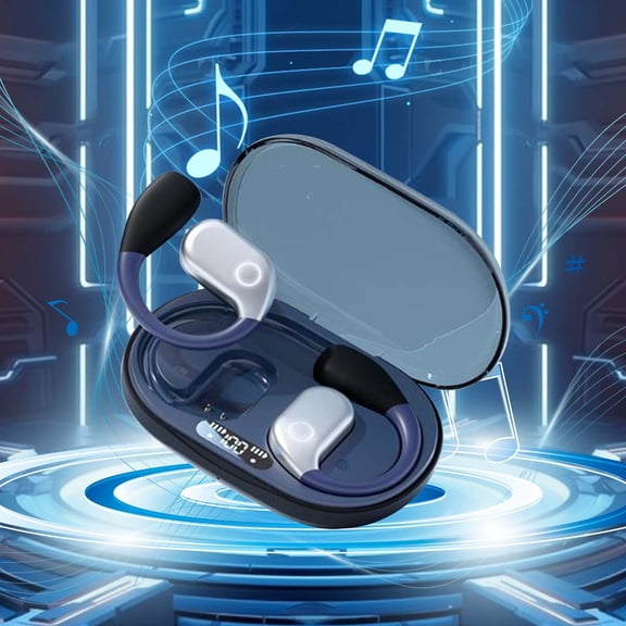 Wireless Earbuds Bluetooth 5.4 Headphone Sport,2026 Bluetooth Earbuds Stereo Deep Bass Over Ear Bud with Earhooks,Noise Cancelling Mic,IPX7 Waterproof Earphone for Gym/Workout,Black