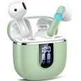 thumbnail image 1 of Wireless Earbuds, Bluetooth 5.4 Headphones with 3D Bass Stereo, 40H Ultralight in-Ear Buds, Bluetooth Earbuds with 4 ENC Noise Cancelling Mic, USB-C, IP7 Waterproof Earphones for Android iOS, Green, 1 of 14