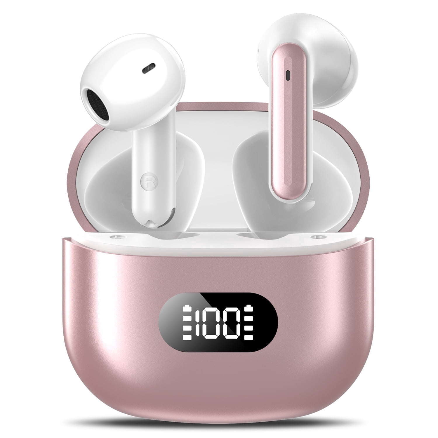 Wireless Earbuds, Bluetooth 5.4 Headphones, 60H Long Playtime, LED ...