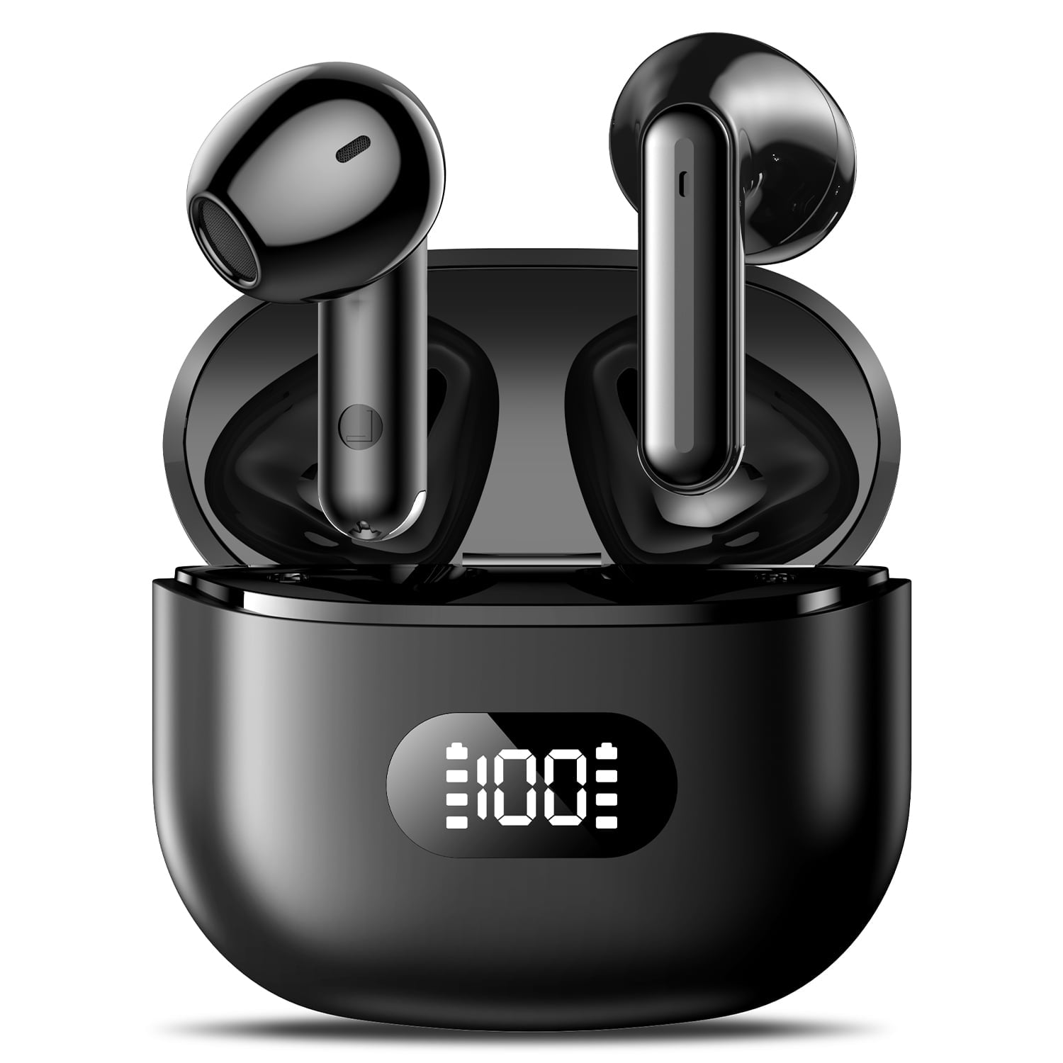 Wireless Earbuds, Bluetooth 5.4 Headphones, 60H Long Playtime, LED Digital Charging Case, IPX7 Waterproof Sports Earphones, Noise Isolation, Compatible with iPhone Android for Workout Travel