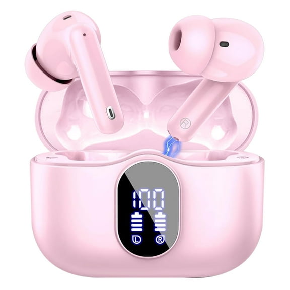 Wireless Earbuds, Bluetooth 5.4 Headphones Bass Stereo, Ear Buds with Noise Cancelling Mic LED Display, 36H Playtime in Ear Earphones, IP7 Waterproof Sport Headset for Android iOS