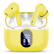 Wireless Earbuds, Bluetooth 5.4 Headphones Bass Stereo, Ear Buds with Noise Cancelling Mic, LED Display in Ear Earphones