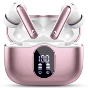 Wireless Earbuds, Bluetooth 5.4 Headphones Bass Stereo, Ear Buds with Noise Cancelling Mic, LED Display in Ear Earphones Clear Calls, IP7 Waterproof Bluetooth E