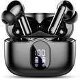 thumbnail image 1 of Wireless Earbuds, Bluetooth 5.4 Headphones Bass Stereo, Ear Buds with Noise Cancelling Mic, LED Display in Ear Earphones Clear Calls, IP7 Waterproof Bluetooth Earbuds for Phones/Sports/Laptop, Black, 1 of 10