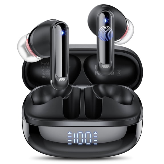 Wireless Earbuds, Bluetooth 5.4 ear buds in Ear with 4 ENC Noise Cancelling Mic, New Wireless Earphones HiFi Stereo Deep Bass 40H Playtime, Dual LED
