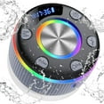 thumbnail image 1 of Bluetooth Shower Speaker, Portable Bluetooth 5.3 Speakers Wireless with Time Display, IP7 Waterproof Mini Speaker with RGB Lights, Stereo Bass, Suction Cup, for Bathroom Party Travel Outdoor, 1 of 7