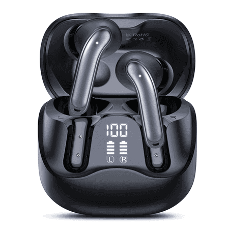 Wireless Earbuds, Adaptive Hybrid ANC with 6 Mics ENC Clear Call EarBuds, Hi-Res Audio Deep Bass Bluetooth 5.4 Headphones, 48H Playtime Noise Canceling Earbuds, Wireless Charging