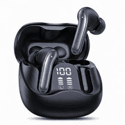 Wireless Earbuds Bluetooth 5.4 Headphone, 48H Deep Bass LED Power Display Earphones with 6 Mic, Clear Call Ear Buds AI N