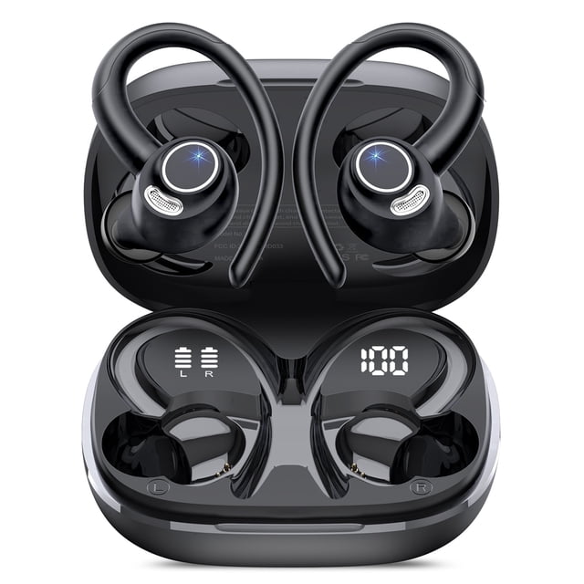 Wireless Earbuds, Bluetooth 5.4 Headphones Sport, over EarBuds with ENC Noise Cancelling Mic, 48H, Wireless Earphone with Earhooks, Stereo Deep Bass, IP7 Waterproof earbud for Workout Running