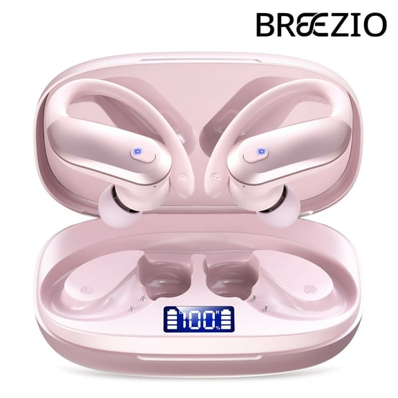 Wireless Earbuds Bluetooth 5.4 Headphones Sport,IPX7 Waterproof Sports Earphones with Earhooks,80H Playtime,Lightweight 7.8g,Fast Charging Case,Noise Cancelling Mic for Running Gym Workout