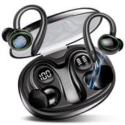 Wireless Earbuds, Bluetooth 5.4 Sports Headphones, 50H Playback Over Ear Earbuds with ENC Noise Cancelling Mic, Deep Bass Fitness Earphones Gym Running Workout 