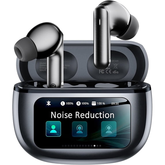 Wireless Earbuds, Bluetooth 6.0 Active Noise Cancelling Ear Buds, AI Clear Call Headphones, 40H Long Playtime, IPX7 Sports & Work Wireless Earphones, Compatible with iPhone, Android, iPad