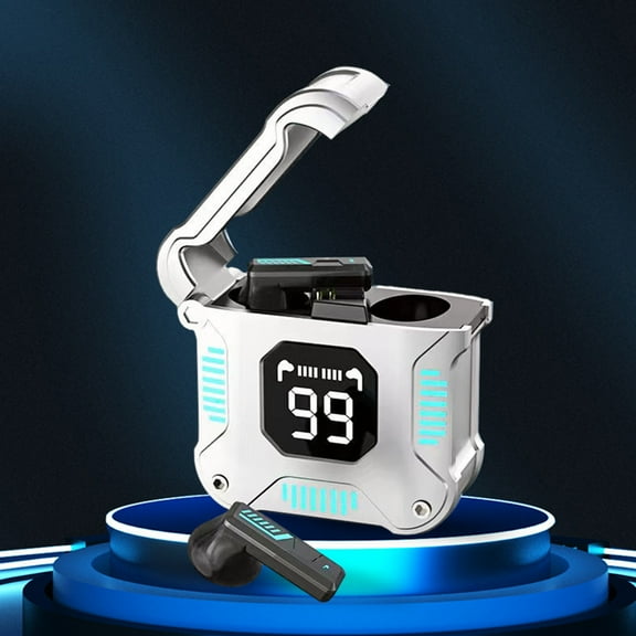 Wireless Earbuds, Bluetooth Ear Buds with Big Bass Stereo Sound, 48 Hours Playtime, Lightweight in-Ear Fit Earphones, IPX7, Hands-Free Calls with AI for iPhone, Android, Pad, Sports, Workout(Silver)