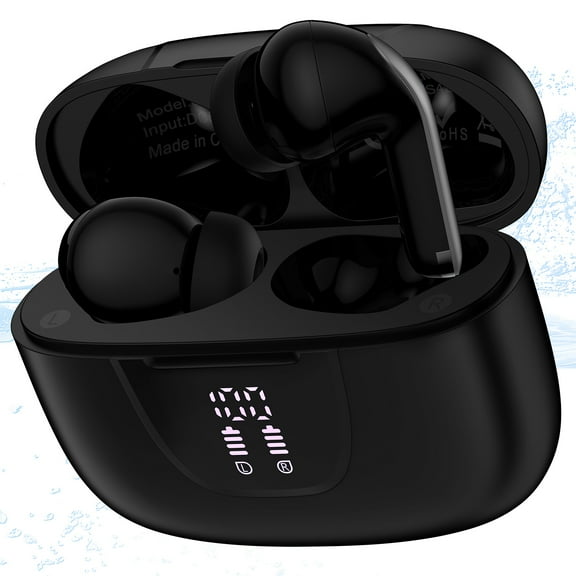 Wireless Earbuds,Bluetooth Earbuds with Charging Case,Bluetooth 5.3 Headphone,60hrs Sandby Time Headphones True Wireless Earbuds Noise Cancel for iPhone,Android,Gym,Workout,Black