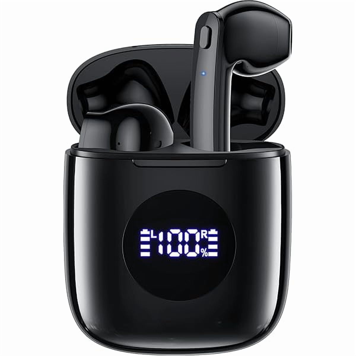 Wireless Earbuds, Bluetooth Earbuds Headphones Bass Stereo, IPX7 Waterproof Ear Buds with Mic LED Display, in Ear Earphones, 78H Playtime for Smartphone Laptop Pad Sports Workout,Black