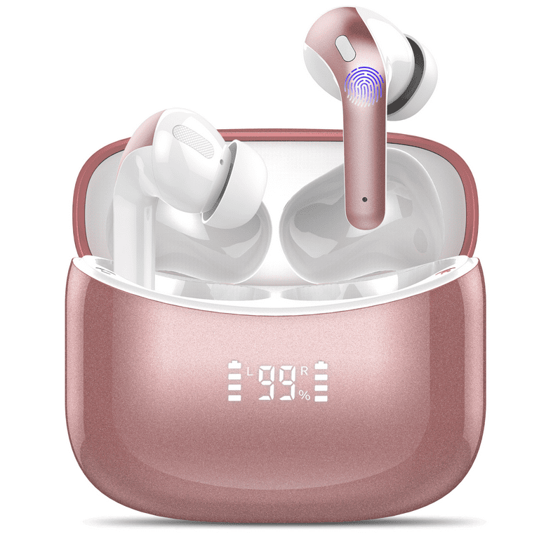 Wireless Earbuds Bluetooth Earbuds with Charging Case 35 Hours Playtime IPX7 Waterproof Headphones with Mic Pink