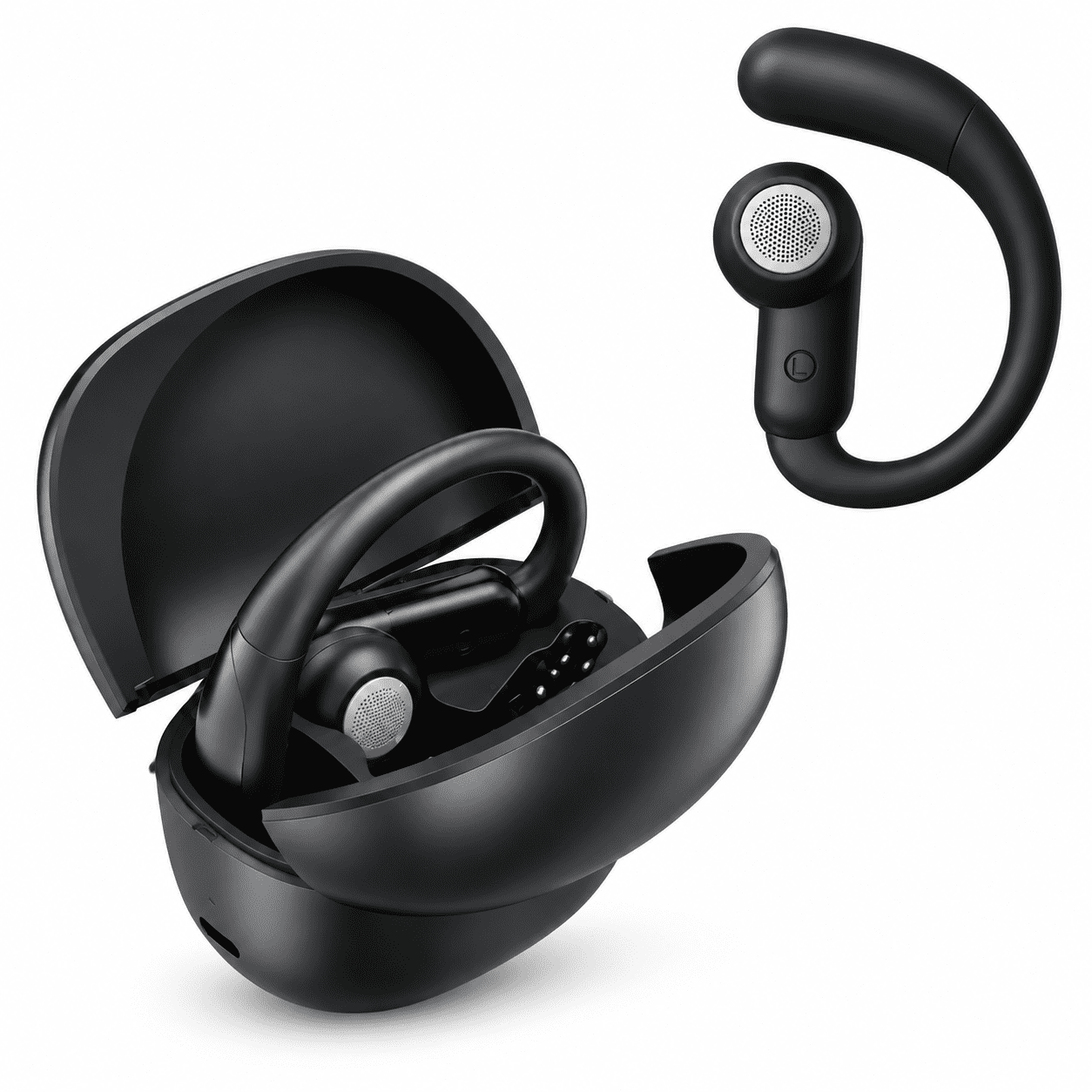 Wireless Earbuds, Bluetooth Headphones V6.0 Stereo Ear buds with Noise Cancelling Mics, 40H Playback Mini Case with Earhook Deep Bass, IPX4 Waterproof in-Ear Earphones for Android iOS