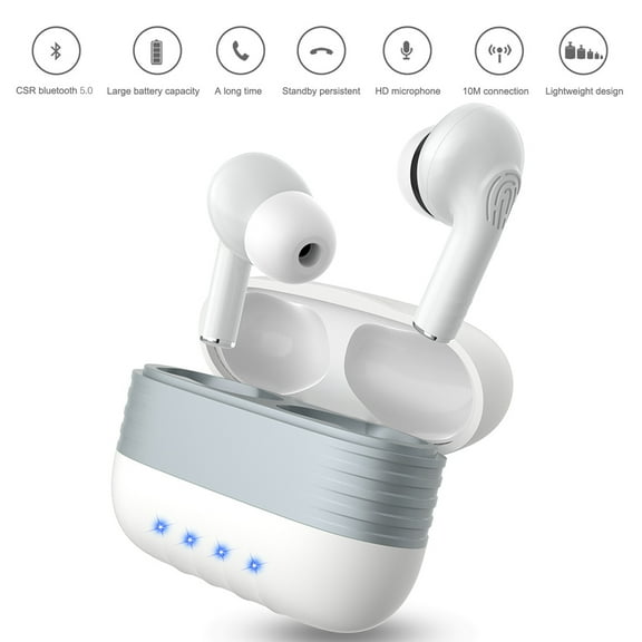 Wireless Earbuds Bluetooth,Earphones Touch Control in-Ear Headset True Wireless Stereo Earbuds with Microphone for iPhone, Andriod with Mic Stand for Travel,Working,Gym-Black