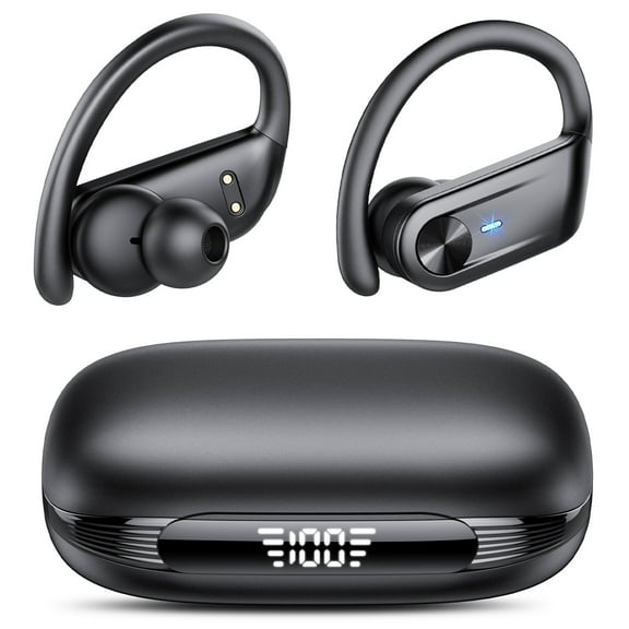 Wireless Earbuds Bluetooth Headphone, Bluetooth 5.4 Earbud, 80Hrs Playtime with LED Charging Case, 4 ENC Noise Cancelling Mic, Deep Bass Ear Buds with Earhook, IPX7 Waterproof Headphones for Sport