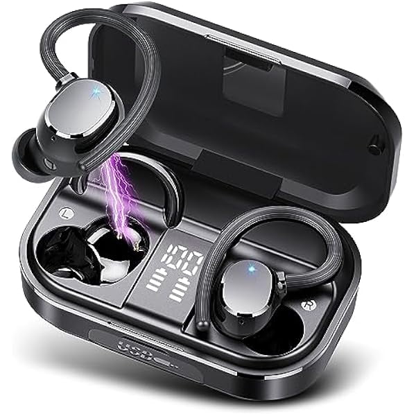 Wireless Earbuds Bluetooth Headphones 120hrs Playtime HiFi Stereo Wireless Headphones with HD Mic Deep Bass Wireless Earphones with Dual LED Display USB-C IP7 Waterproof Earbuds for Running Sports