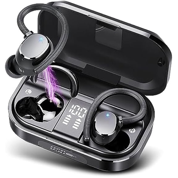 Wireless Earbuds Bluetooth Headphones 120hrs Playtime HiFi Stereo Wireless Headphones with HD Mic Deep Bass Wireless Earphones with Dual LED Display USB-C IP7 Waterproof Earbuds for Running Sports