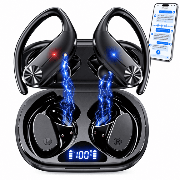 AI Translation Earbuds Real Time | 144 Languages 3-in-1 Wireless Headphones Noise Canceling Offline Mode 60H Playtime, Bulit in AI Assistant for Travel & Business Learning