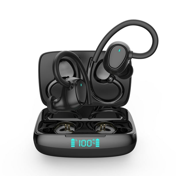 Wireless Earbuds Bluetooth Headphones 48hrs Play Back Sport Earphones with LED Display Over-Ear Buds with Earhooks Built-in Mic Headset for Workout