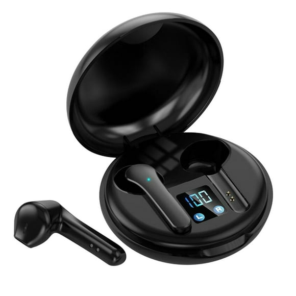 Wireless Earbuds, Bluetooth Headphones 5.3 HiFi Stereo, Wireless Earphones with ENC Noise Cancelling Mic, LED Digital Display in Ear Buds(Black)