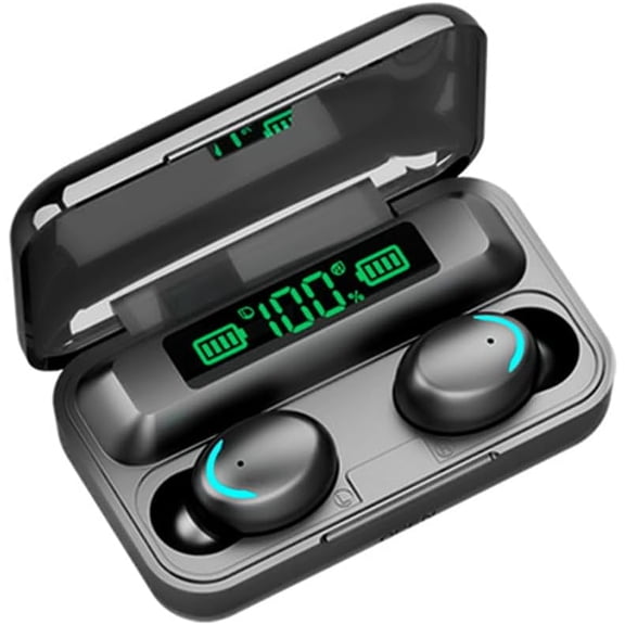 Wireless Earbuds, Bluetooth Headphones 5.3, Waterproof Wireless Charging Case & Dual Power Display Over-Ear Stereo Bass Earphones Hi-Fi Stereo Sweatproof Earphones for Sports/Workout/Running/Gym