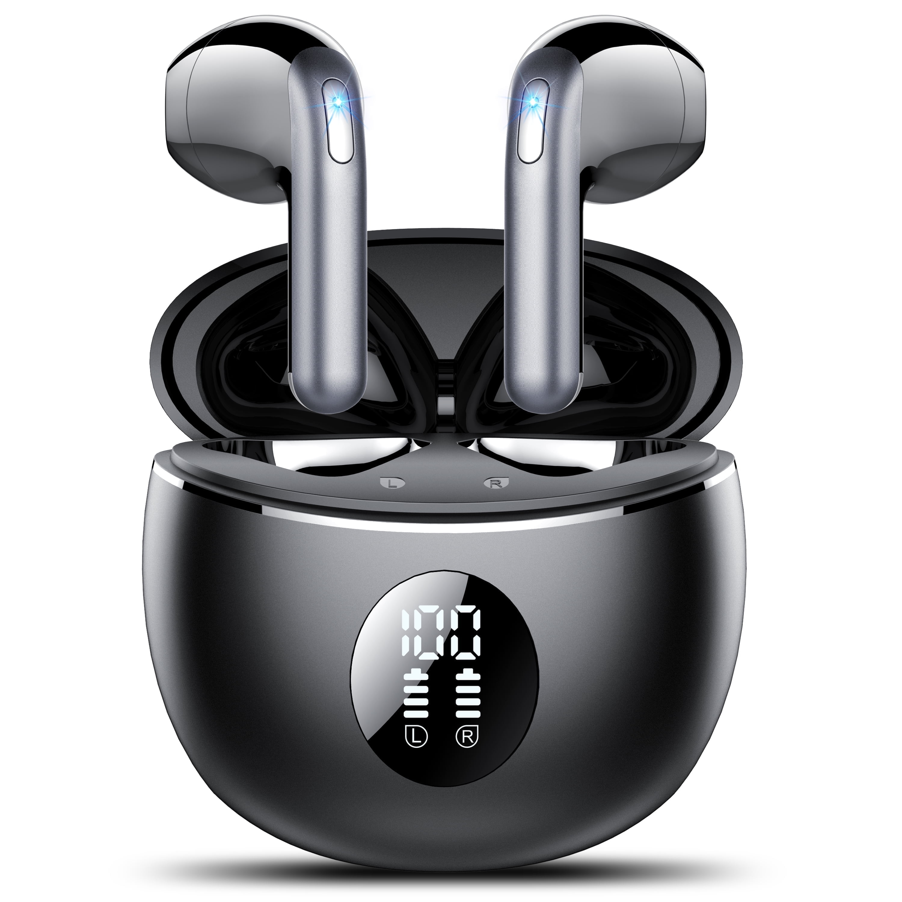 Walmart savings: Wireless Earbuds, Bluetooth Headphones 5.4, 50Hrs Playtime Bluetooth Earbuds, in Ear Earbuds with 4 ENC Call Noise Cancelling Mics, Ear Buds IPX7 Waterproof, Bass Boost 87%, USB-C Black