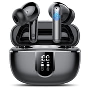 Wireless Earbuds, Bluetooth Headphones 5.4, Bass Boost 85%, 50Hrs Playtime Bluetooth Earbuds with 4 ENC Call Noise Cancelling Mics, IP7 Waterproof Sports Ear buds for Android iOS Black