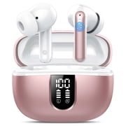 Wireless Earbuds, Bluetooth Headphones 5.4, Bass Boost 85%, 50Hrs Playtime Bluetooth Earbuds with 4 ENC Call Noise Cancelling Mics, IP7 Waterproof Sports Ear buds for Android iOS Pink
