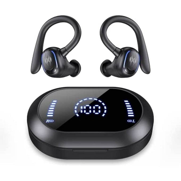 Wireless Earbuds Bluetooth Headphones 50H Playtime Bluetooth 5.3 Digital LED Display Over Ear Earphones with Earhook Sports Headphones IPX7 Waterproof