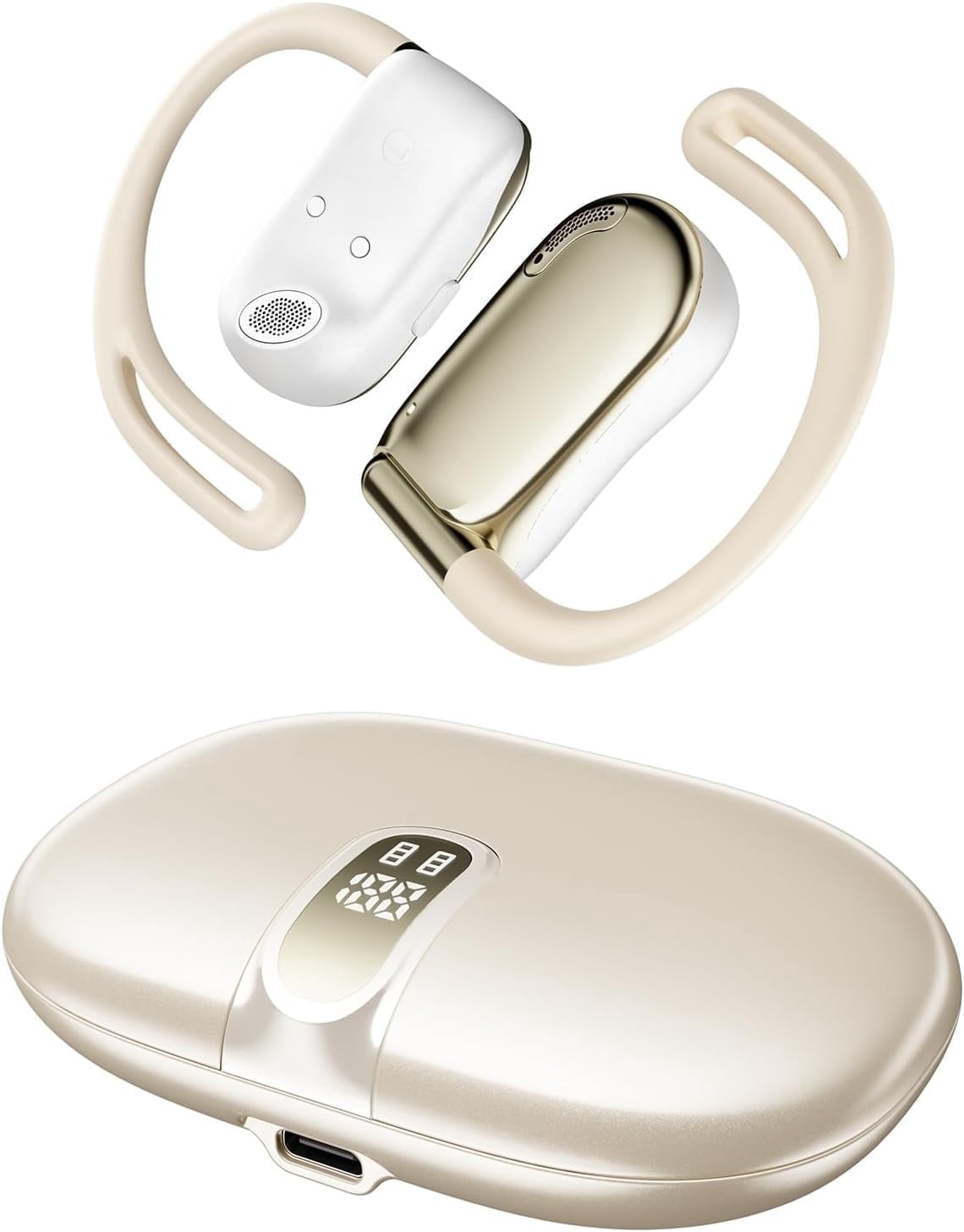 VEAT00L T26 Open Ear Earbuds, Bluetooth 5.4 Wireless Headphone,Lightweight,Air Conduction Earphones,Powerful Sound,ENC Mic Clear Call,Wireless Earbuds with Ear Hooks,IPX7,56H Playtime,Running,Workout