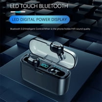 Wireless Earbuds Bluetooth Headphones 80hrs Playback Ear Buds Power Display with Noise Canceling Mic with Earhooks for Sports/Workout/Running(As Show)