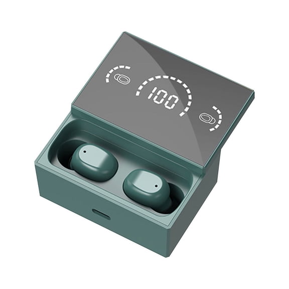 Wireless Earbuds Bluetooth Headphones 80hrs Playback Ear Buds Power Display with Noise Canceling Mic Headsets for Sports/Workout/Running,Green