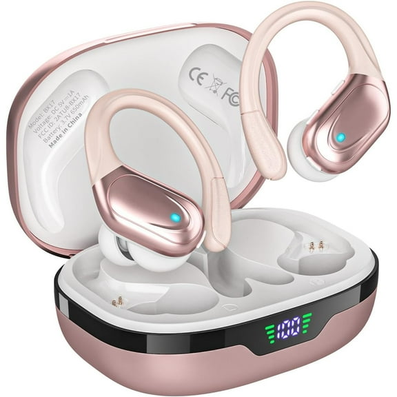 Wireless Earbuds Bluetooth Headphones 80hrs Playback Ear Buds Power Display with Noise Canceling Mic Headsets for Sports/Workout/Running