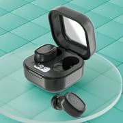 Wireless Earbuds Bluetooth Headphones 80hrs Playback Ear Buds Power Display with Noise Canceling Mic with Earhooks for Sports/Workout/Running,Black