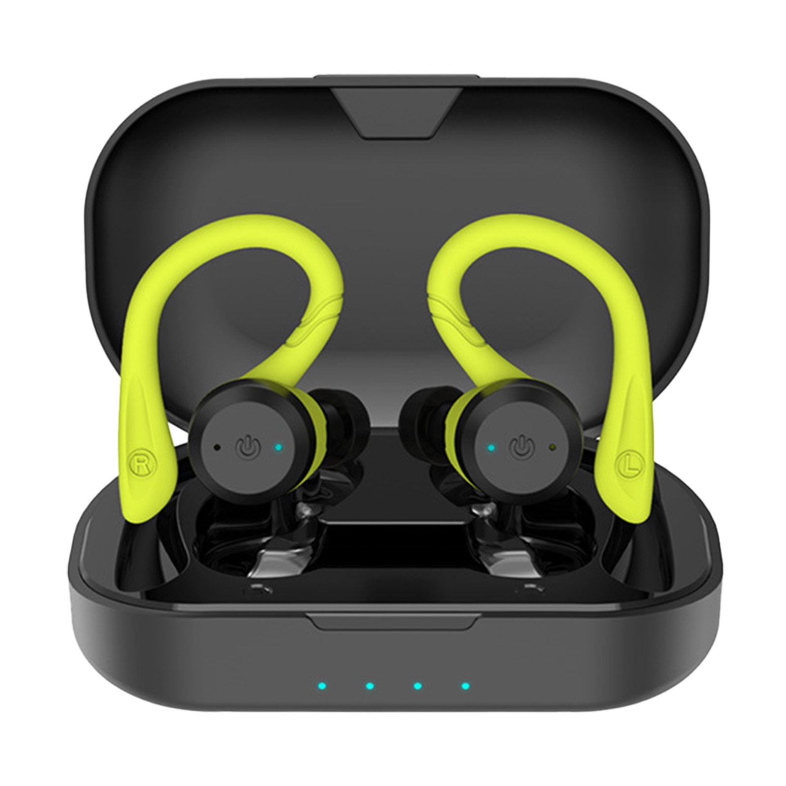 Wireless Earbuds Bluetooth Headphones 80hrs Playback Ear Buds Power Display with Noise Canceling Mic with Earhooks for Sports/Workout/Running(Green)