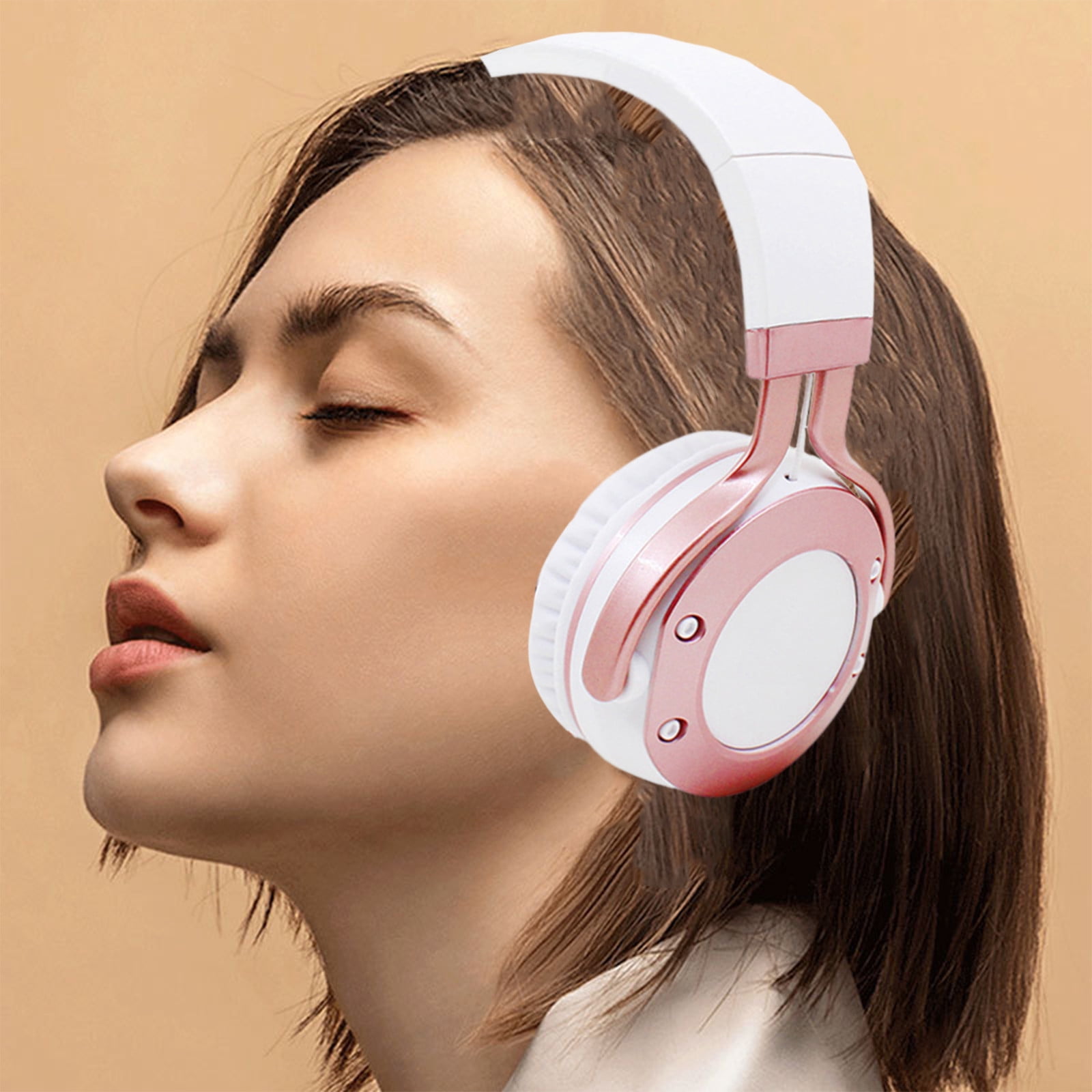 Wireless Earbuds Bluetooth Headphones 80hrs Playback Ear Buds Power Display with Noise Canceling Mic with Earhooks for Sports/Workout/Running(Pink)