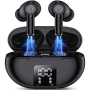 Camkey Wireless Earbuds, Bluetooth 5.4 Earbuds Wireless Bluetooth Headphones with ENC Mic, LED Display Charging Case, HiFi Stereo Sound, 60H Playtime, IPX7 Waterproof