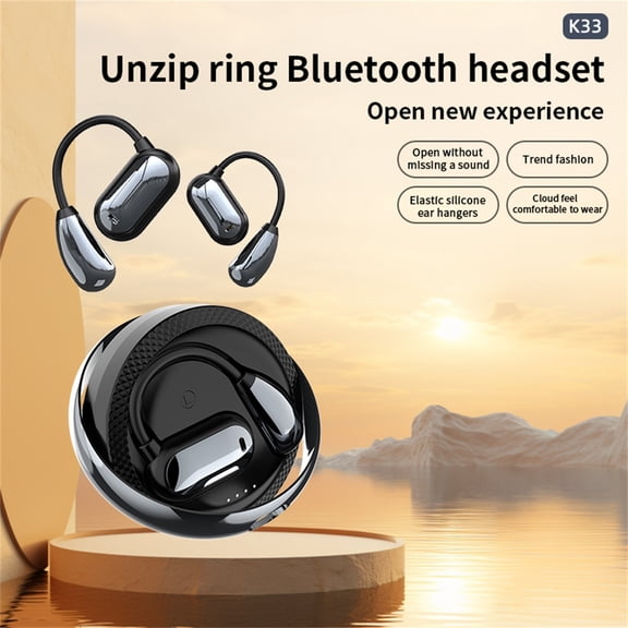 Wireless Earbuds Bluetooth Headphones, Bluetooth 5.3 Stereo over Ear Buds,Noise Cancelling Mic, IPX7 Waterproof Headset for Workout/Running(Black)