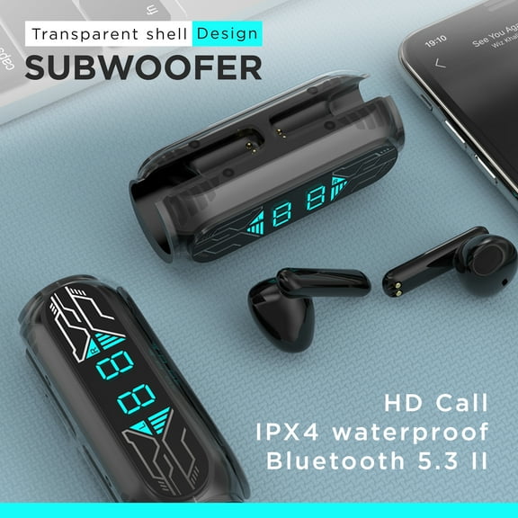 Wireless Earbuds Bluetooth Headphones Comfortable Fit Lossless Noise Reduction High-Quality Sound Long-Lasting Battery Universal Compatibility Dual-Ear Calling