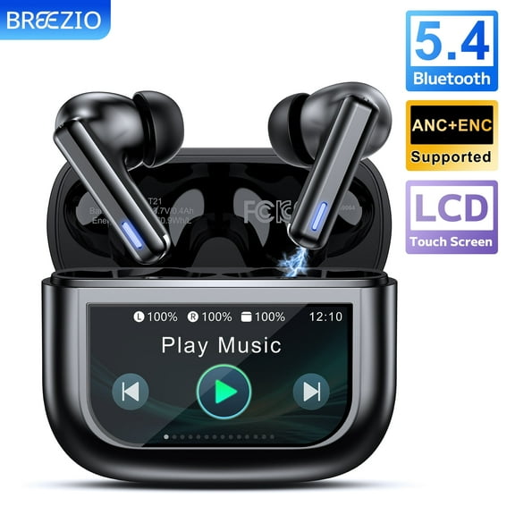 Wireless Earbuds Bluetooth Headphones, Ear Buds with Touch Screen, ANC ENC Noise Cancelling Transparency Mode, 50H Stereo Deep Bass, IPX7 Waterproof, Clear Calls, 5 EQ for iOS Android