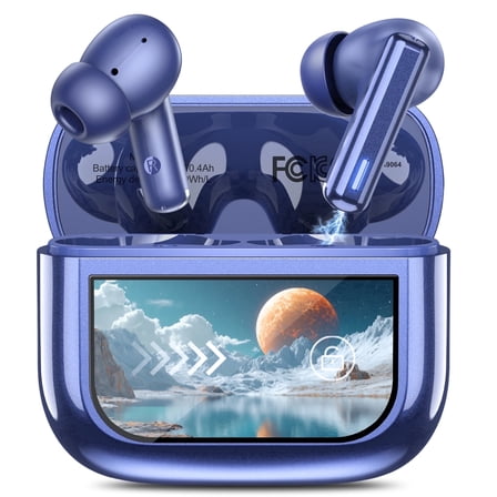 Wireless Earbuds, Bluetooth 5.4 Headphones, EarBuds with Touch Screen, ANC ENC Noise Cancelling Transparency Mode, 50H Stereo Deep Bass, IPX7 Waterproof, Clear Calls, 5 EQ for iOS Android