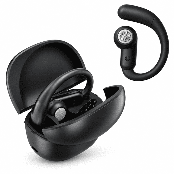 Wireless Earbuds, Bluetooth Headphones V6.0 Stereo Ear buds with Noise Cancelling Mics, 40H Playback Mini Case with Earhook Deep Bass, IPX4 Waterproof in-Ear Earphones for Android iOS