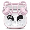 thumbnail image 1 of Wireless Earbuds Bluetooth Headphones for iphone Android with ENC Noise Cancelling Mics, Deep Bass Over Ear Buds 40Hrs Playtime IPX7 Waterproof for Sport, Pink, 1 of 7
