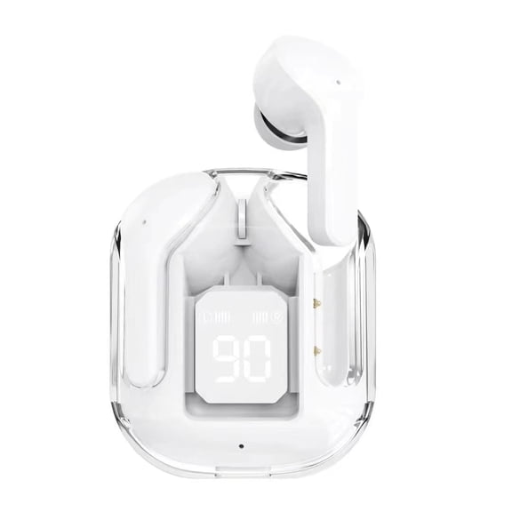 Wireless Earbuds Bluetooth Headphones with Mic and LED Charging Case for Sport Android/iOS, Stereo Noise Cancelling, White